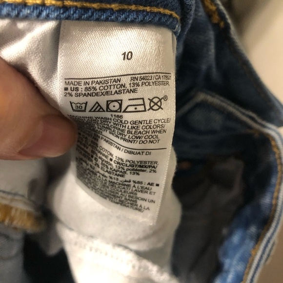 Old Navy OG Straight 10 Jeans High Rise Buttonfly Light Blue Stonewash Slimming - Picture 7 of 7